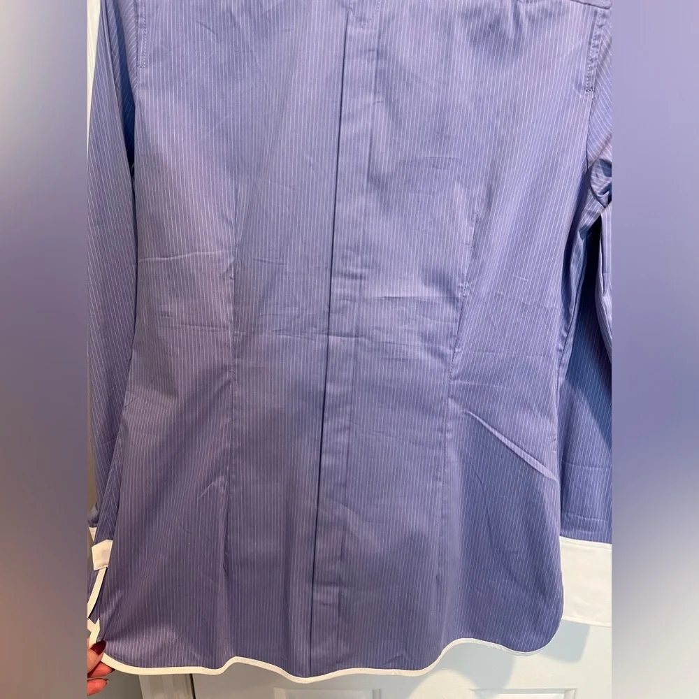 Pin Striped Tailored Button up Dress Shirt - Picture 4 of 8